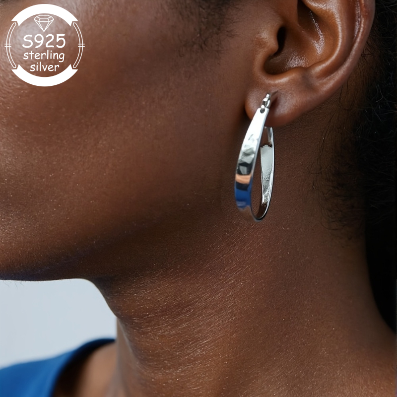 S925 Silvery Mobius Earrings — Gift for Girlfriend